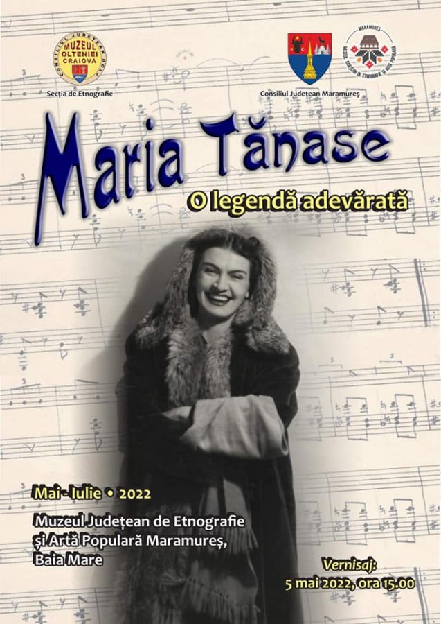 Expoziția itinerantă „Maria Tănase – O legendă adevărată” va fi vernisată joi la Muzeul Județean de Etnografie și Artă Populară Maramureș