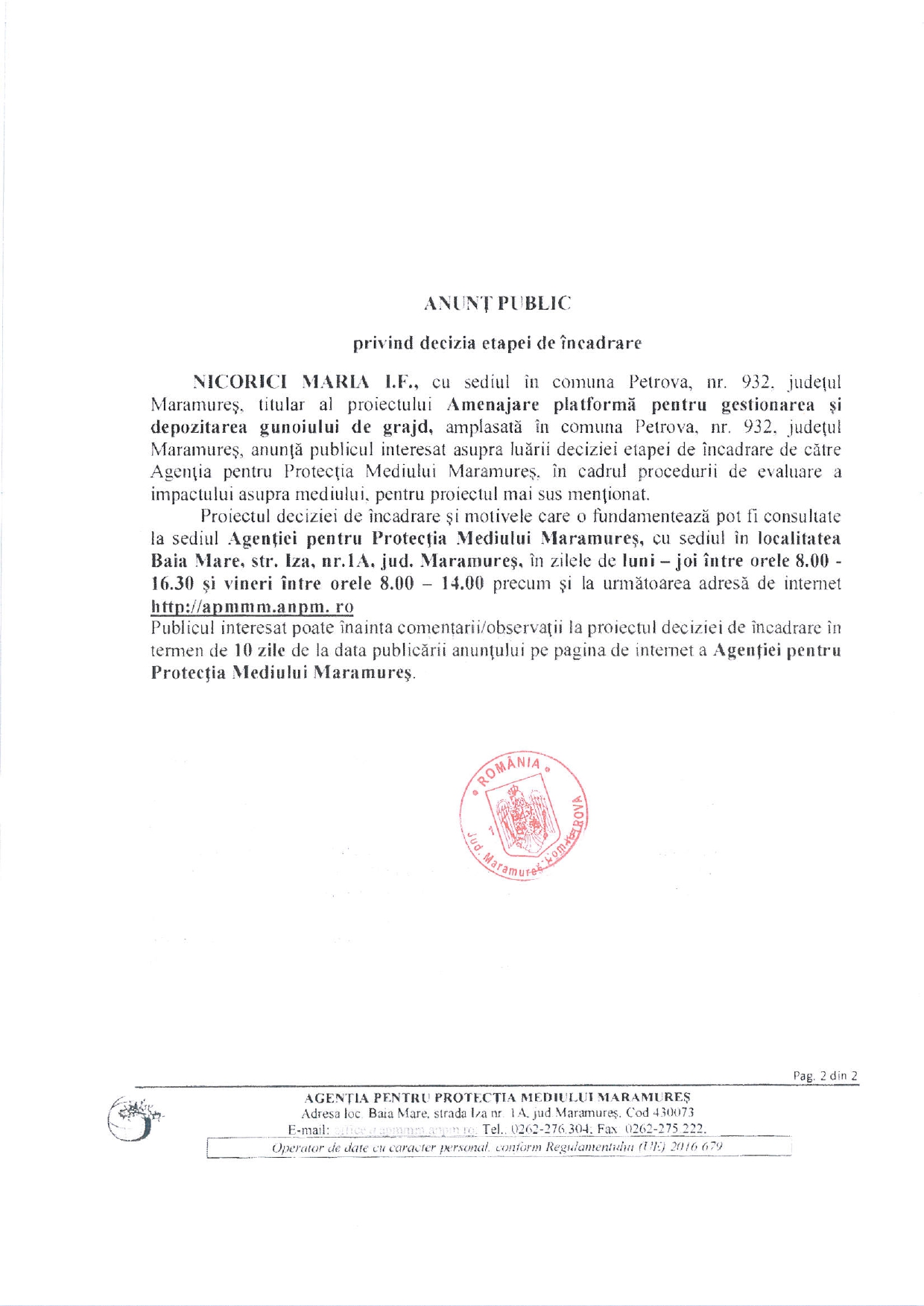 Anunț publicitar 22.06.2022