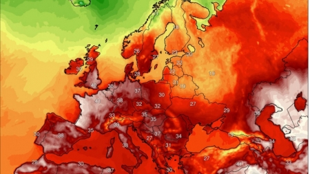 Căldură extremă în Europa. Cea mai mare temperatură înregistrată vreodată în Marea Britanie. În Franța sunt peste 42 de grade
