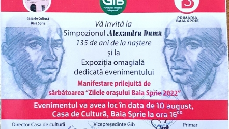 În august: În orașul Baia-Sprie, acțiune dedicată artistului vestit, Duma Alexandru, membru Școala Băimăreană! Vor fi clar ca teme, viața și opera!