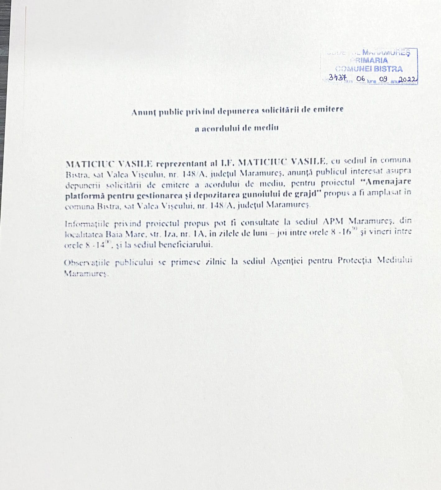 Anunț publicitar 06.09.2022