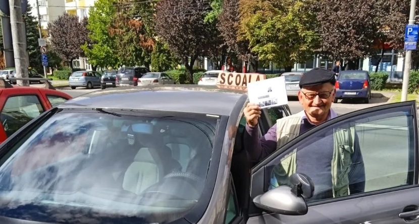 Inedit: Un maramureșean a obținut permisul de conducere la vârsta de 72 de ani