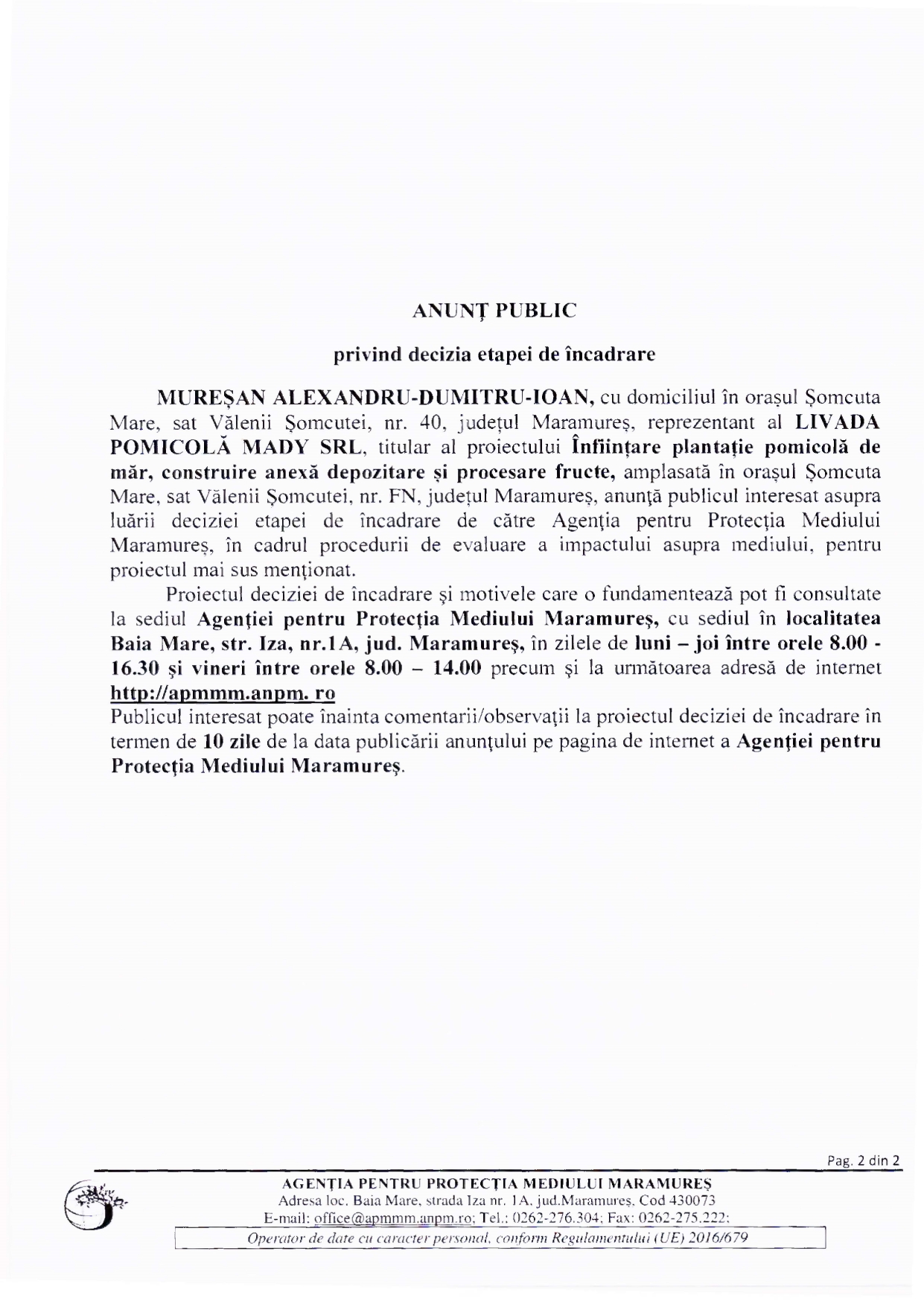 Anunț publicitar 07.10.2022