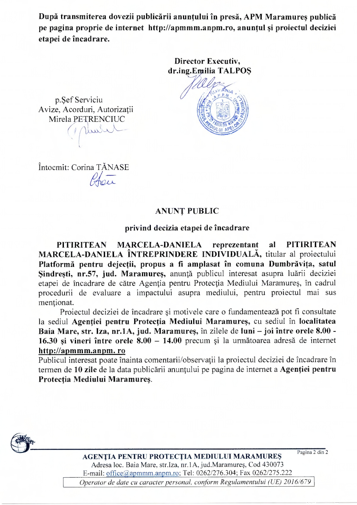 Anunț publicitar 19.10.2022