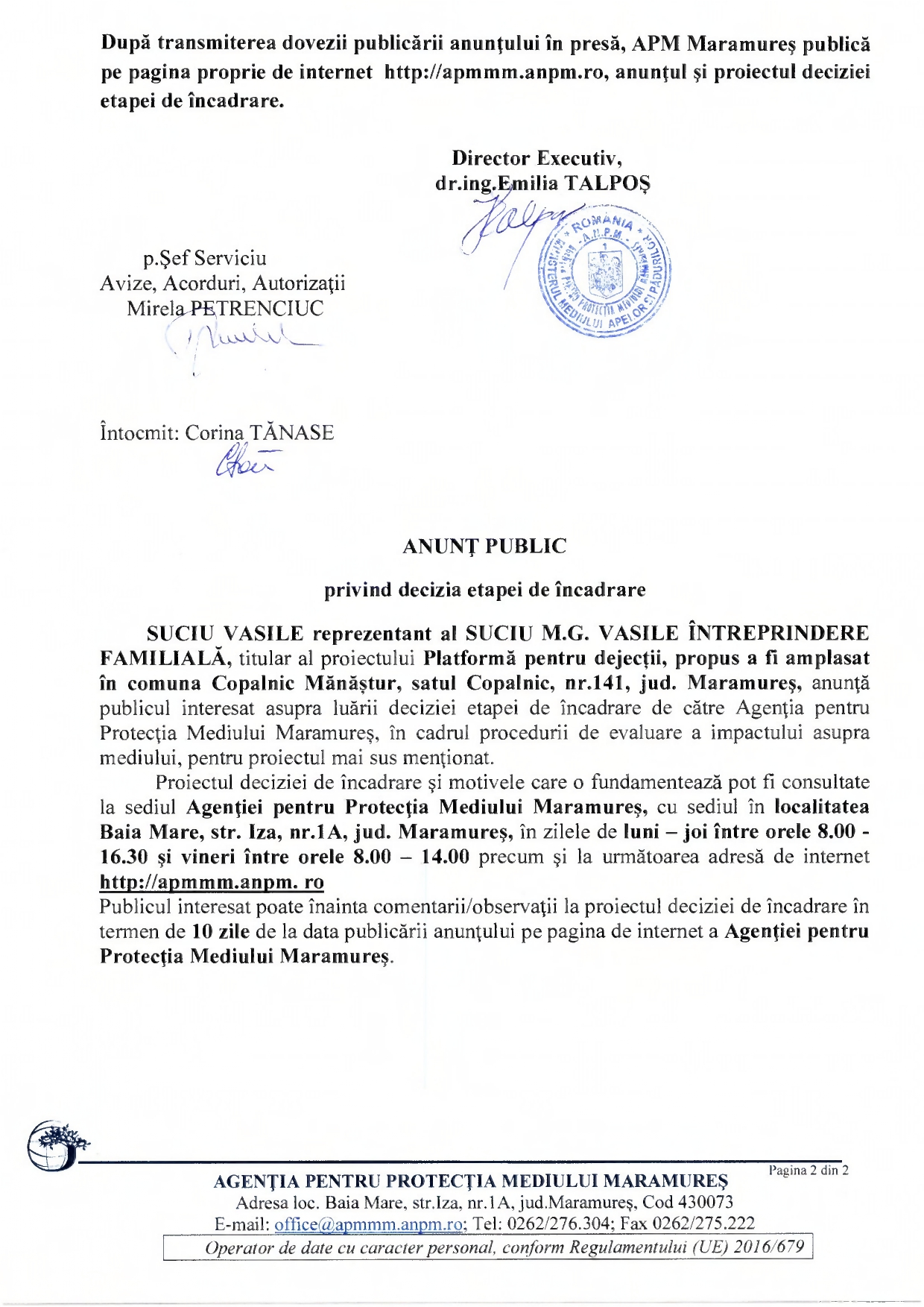 Anunț publicitar 19.10.2022