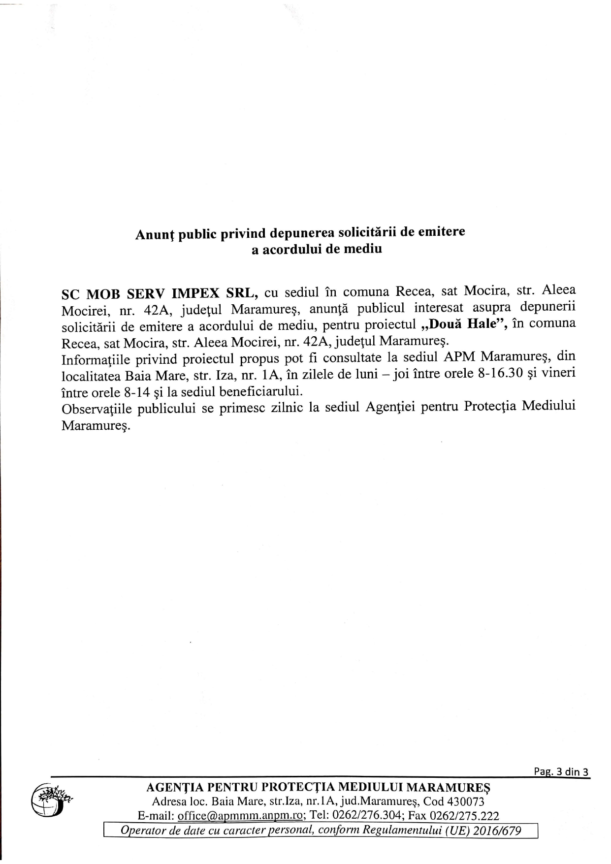 Anunț publicitar 05.10.2022