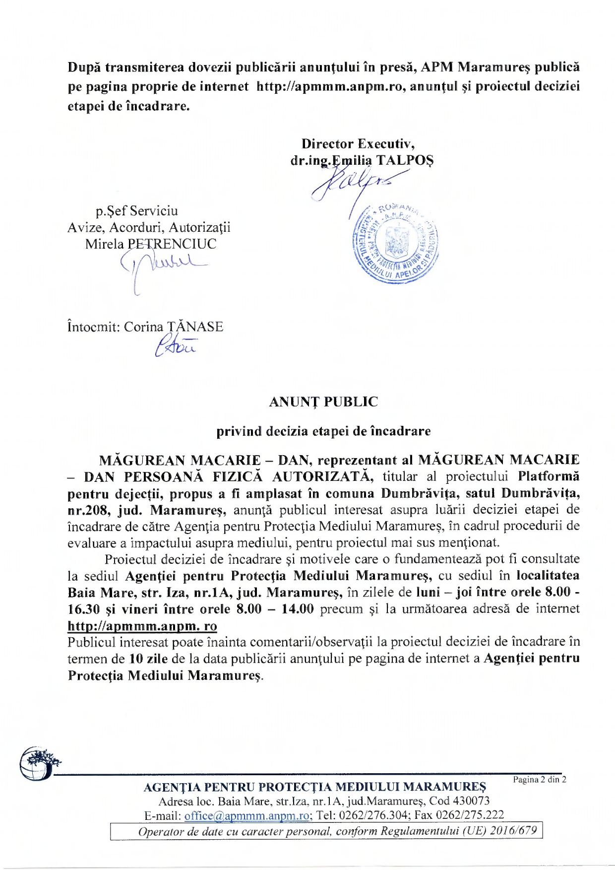 Anunț publicitar 19.10.2022