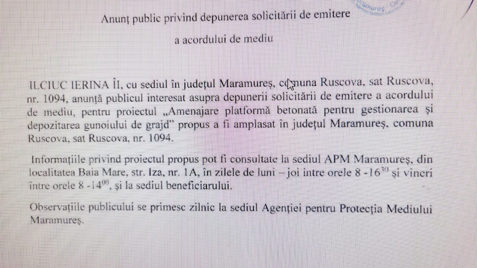 Anunț publicitar 20.10.2022