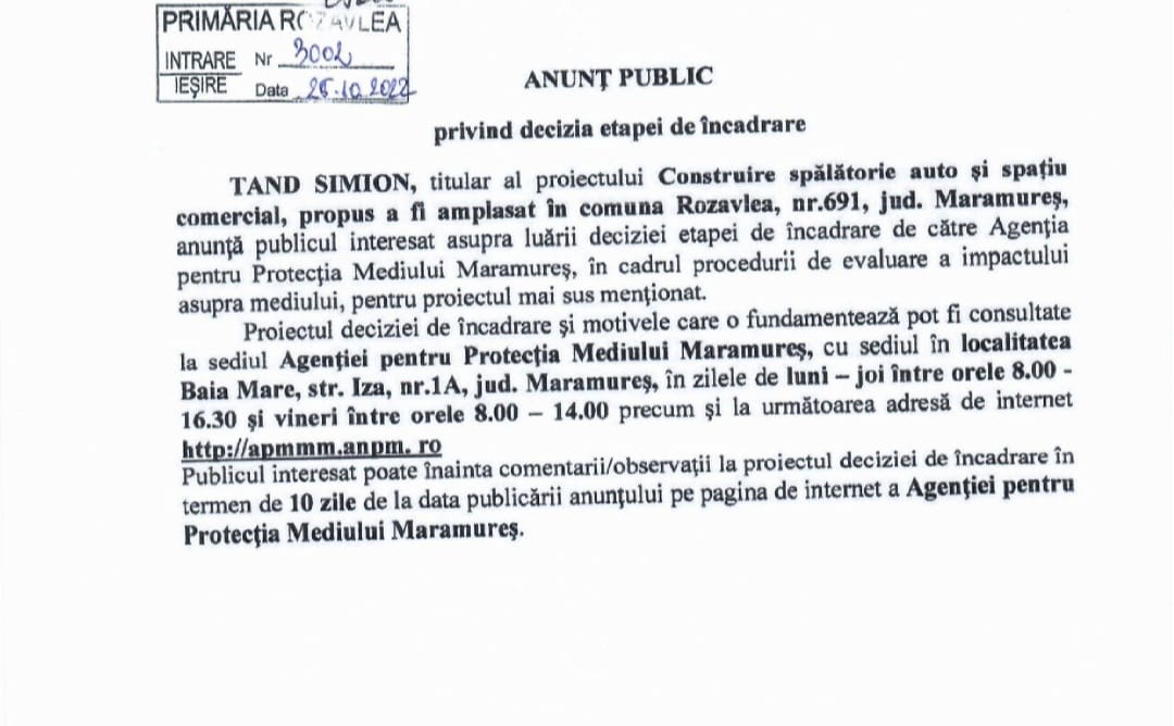 Anunț publicitar 26.10.2022