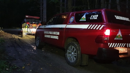 Intervenție nocturnă, pe vreme nefavorabilă, în Maramureș