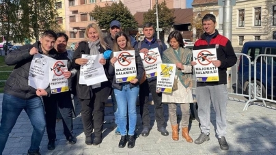 Membrii Sindicatului Învățământului Preuniversitar ”Spiru Haret” Maramureș, la acțiunea de protest din capitala Ardealului!
