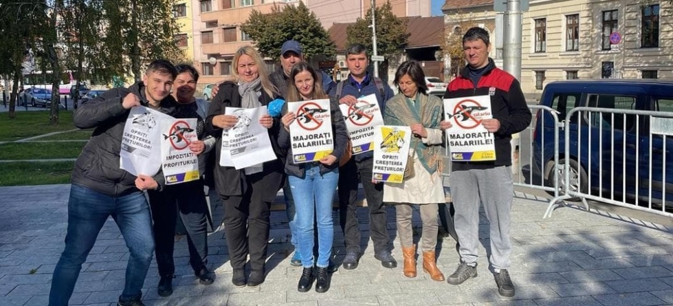 Membrii Sindicatului Învățământului Preuniversitar ”Spiru Haret” Maramureș, la acțiunea de protest din capitala Ardealului!