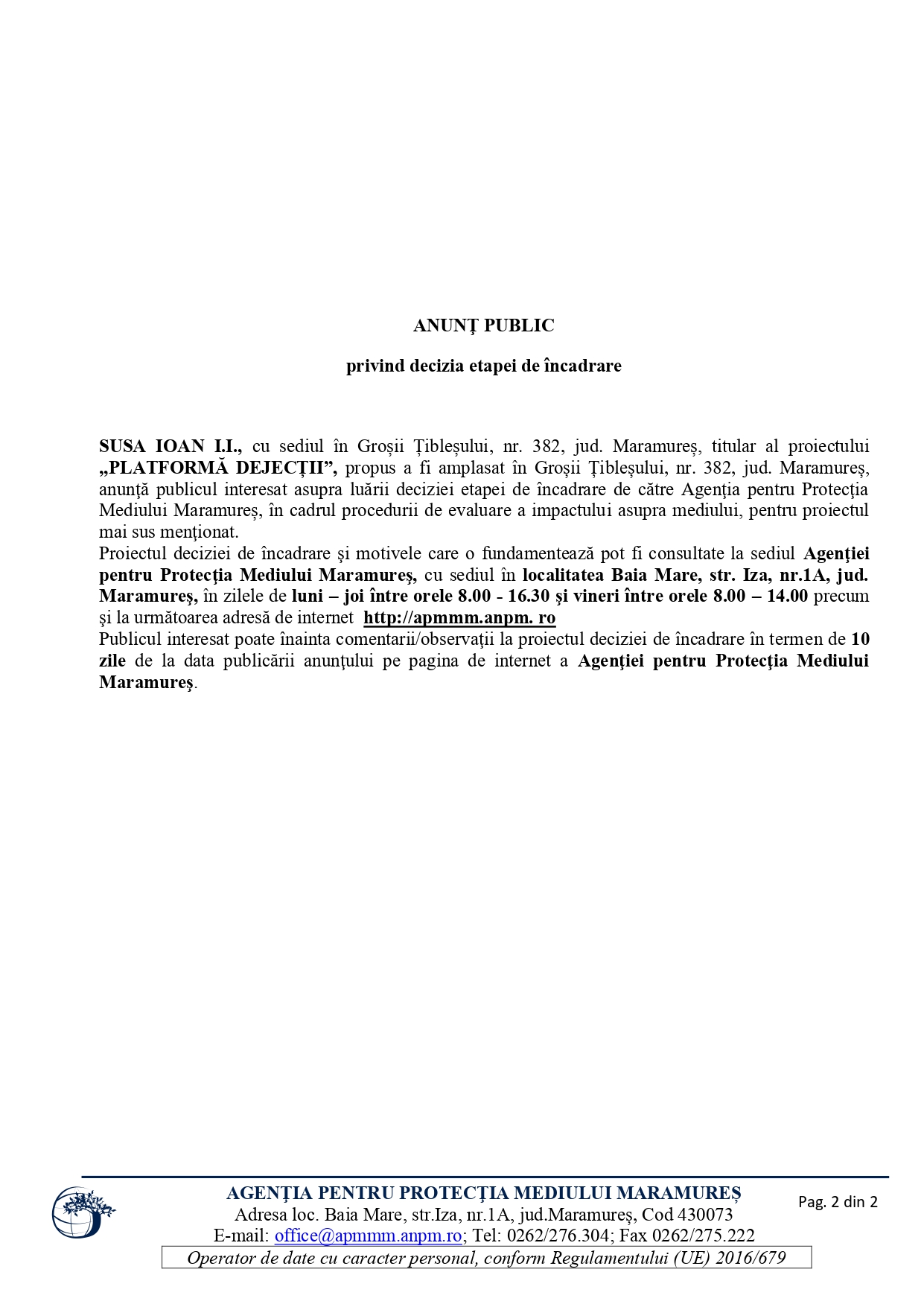 Anunț publicitar 02.11.2022