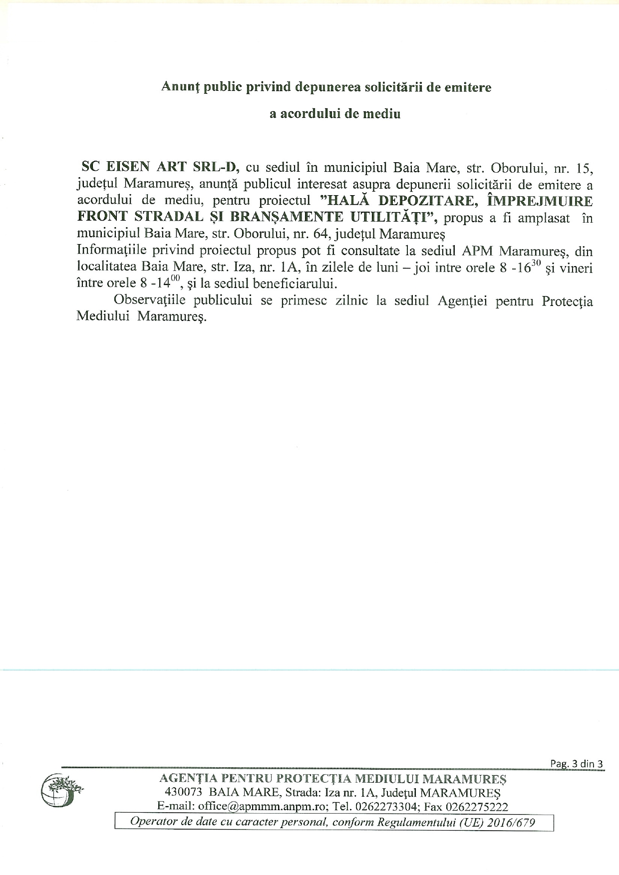 Anunț publicitar 25.11.2022