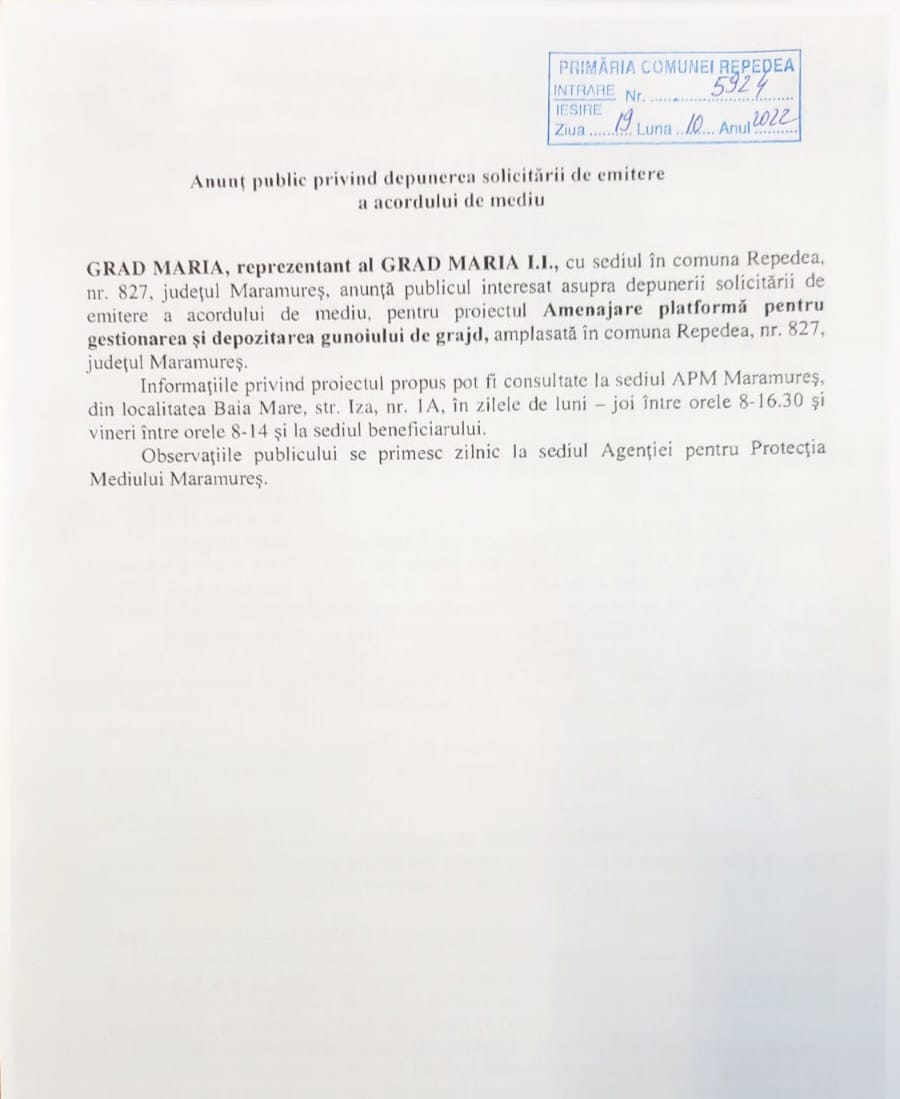 Anunț publicitar 01.11.2022