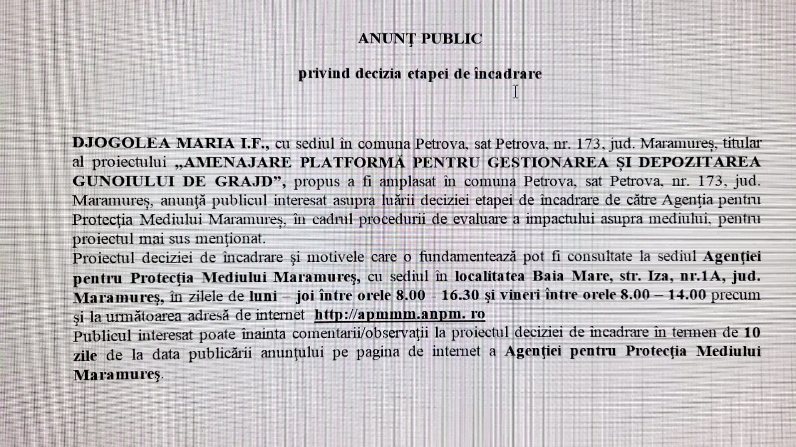 Anunț publicitar 02.11.2022