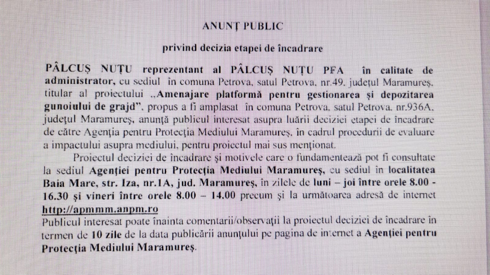 Anunț publicitar 02.11.2022