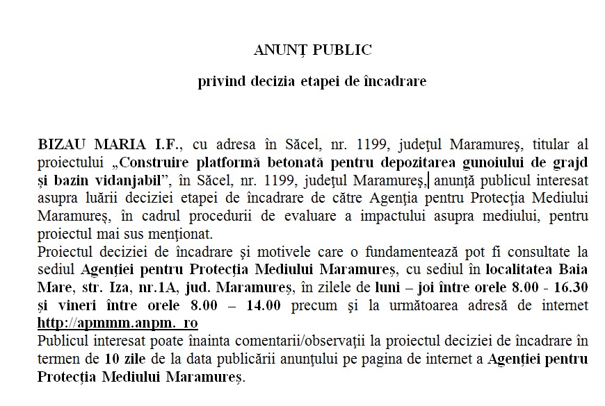 Anunț publicitar 16.11.2022
