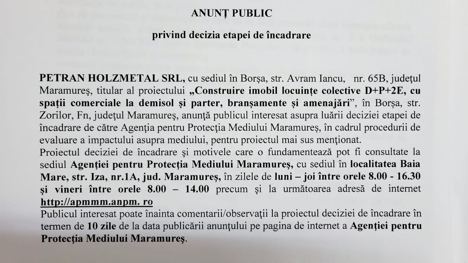Anunț publicitar 23.11.2022