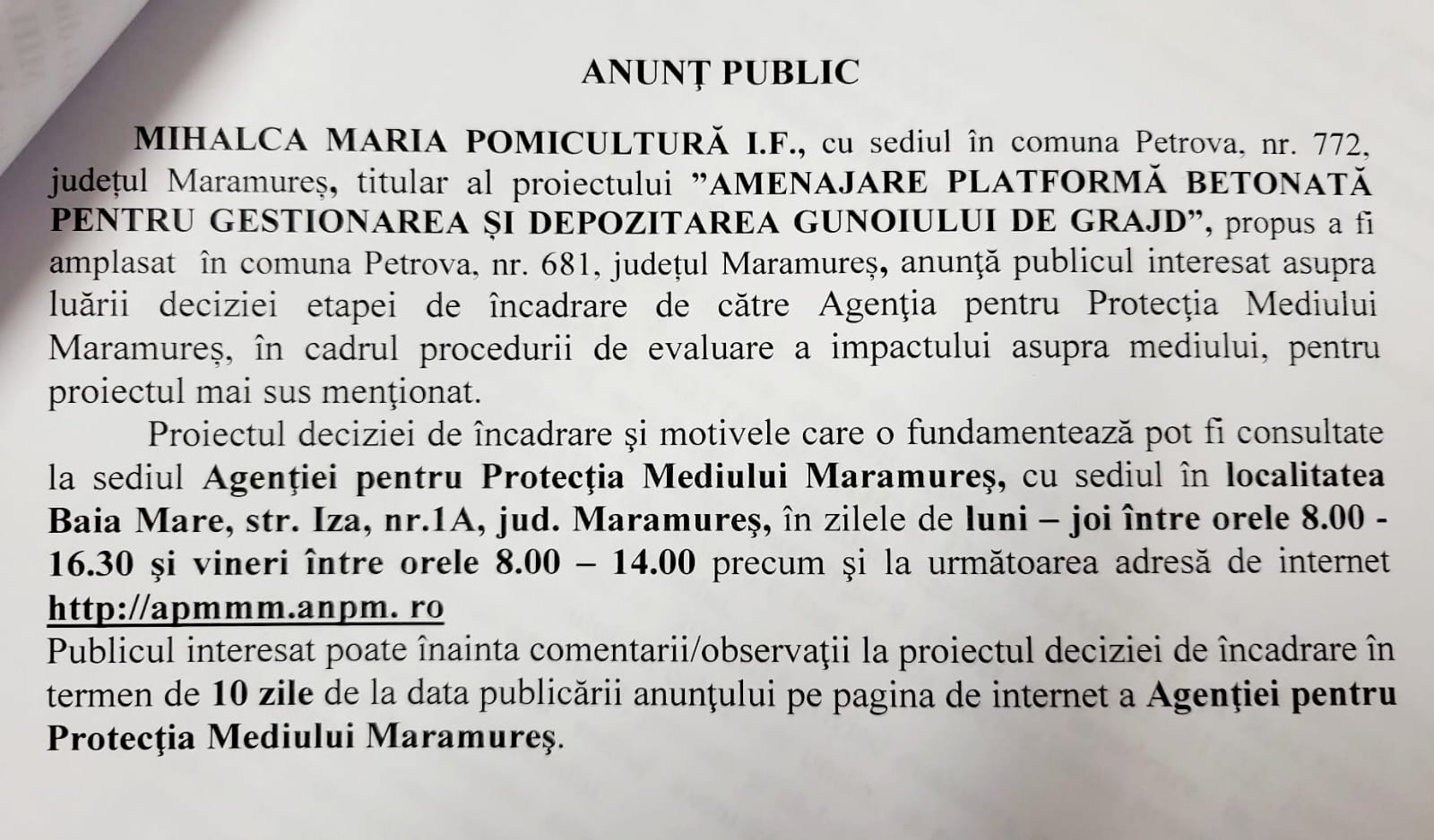 Anunț publicitar 23.11.2022