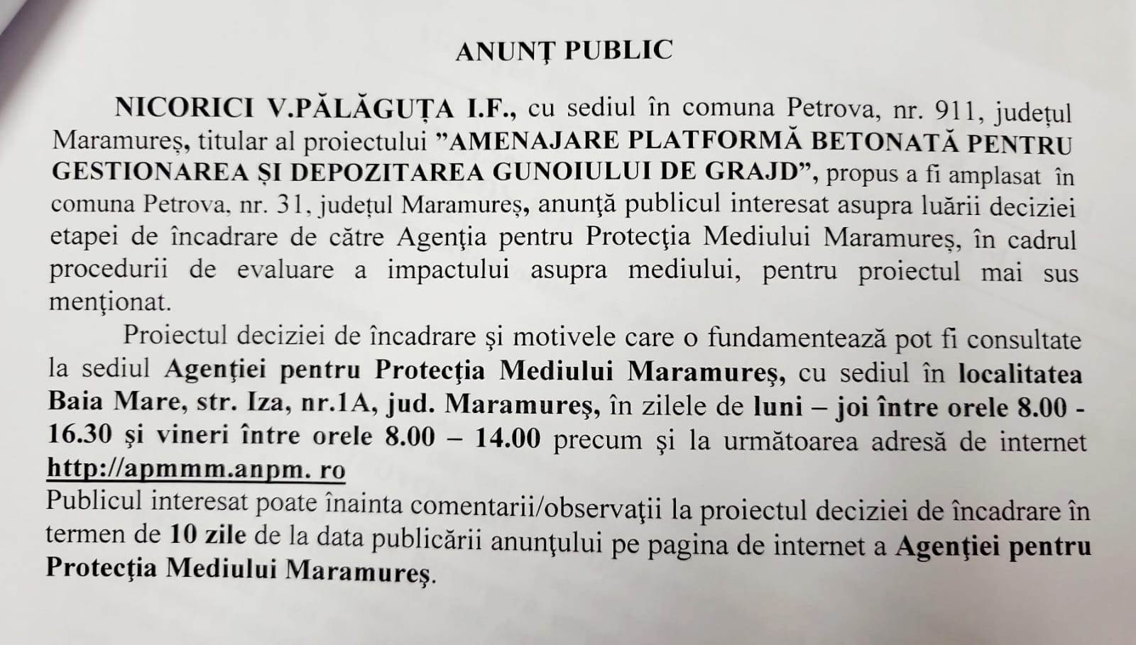 Anunț publicitar 23.11.2022