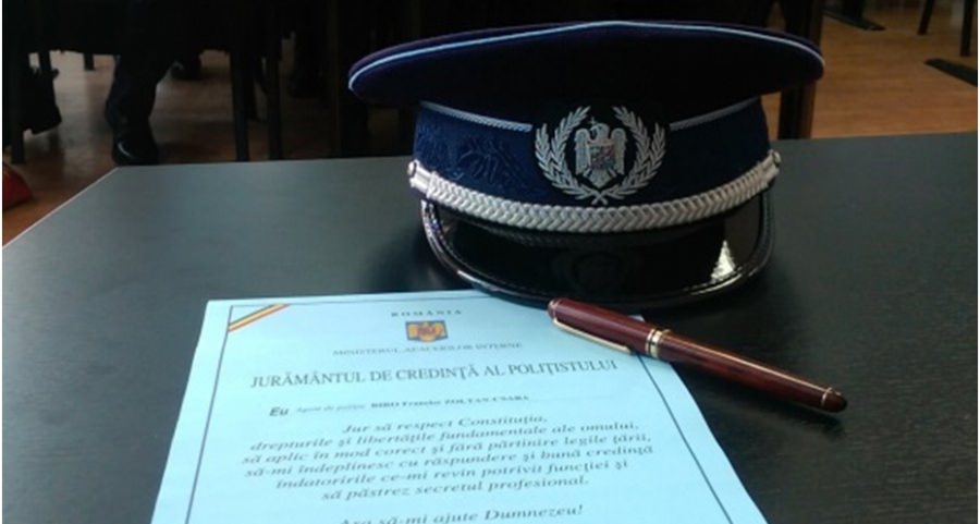 Moment festiv la IPJ Maramureș; Polițiști încadrați din sursă externă au depus jurământul de credință