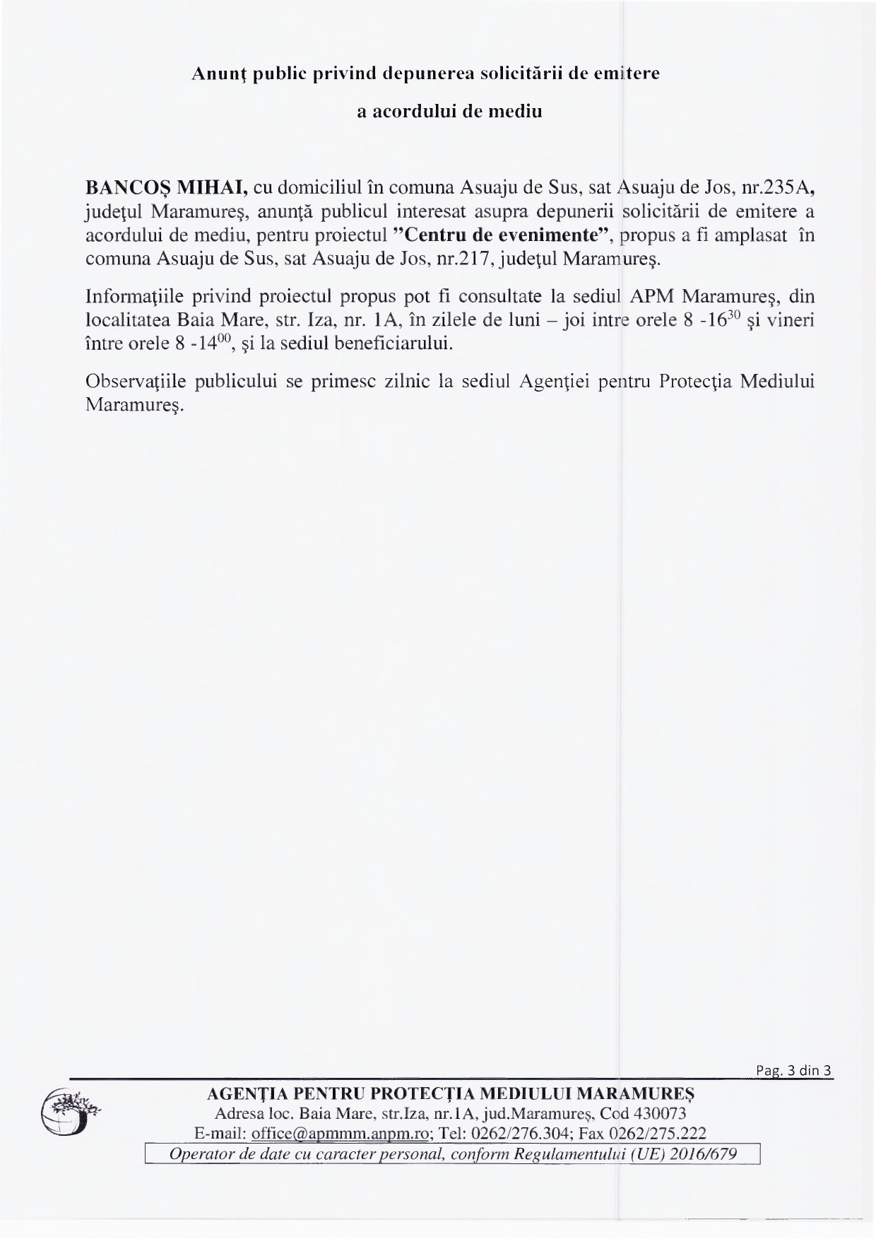 Anunț publicitar 13.12.2022