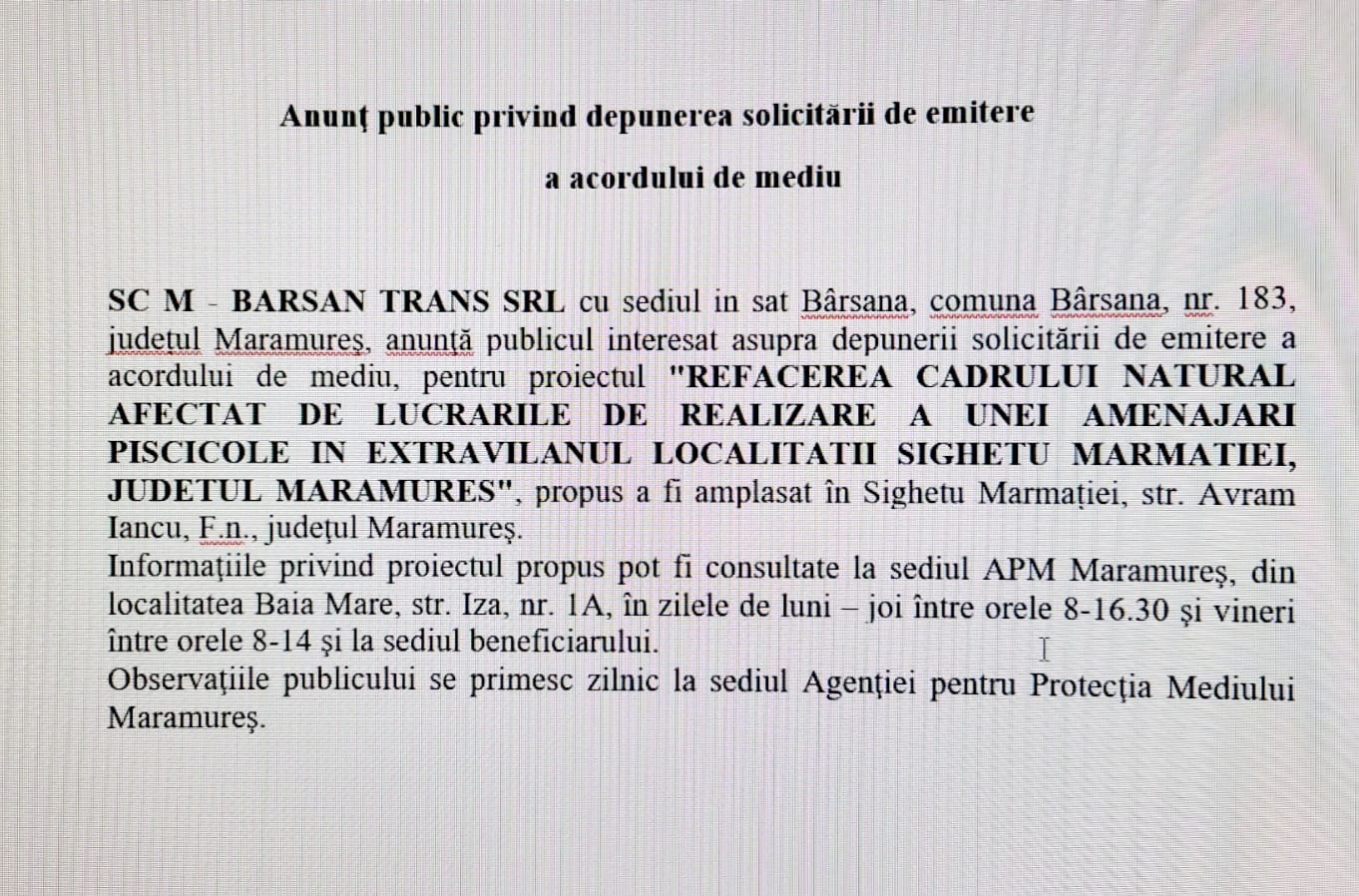 Anunț publicitar 06.12.2022