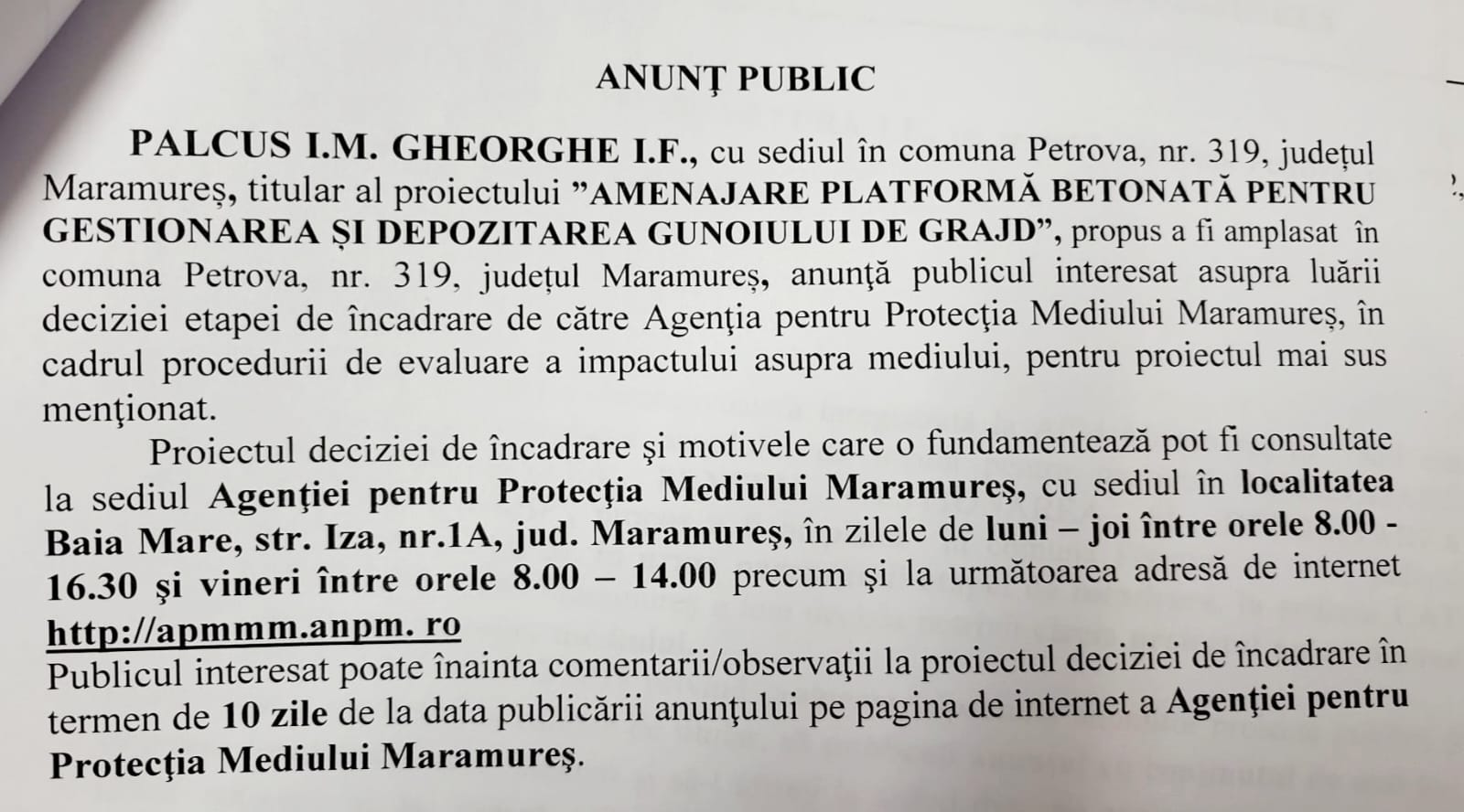 Anunț publicitar 23.11.2022