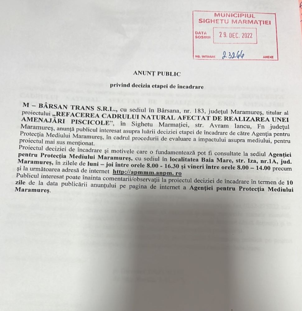 Anunț publicitar 29.12.2022