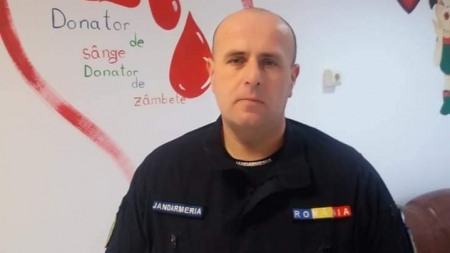 Un jandarm maramureșan a donat sânge pentru a 100-a oară