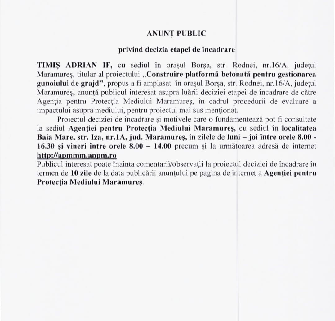Anunț publicitar 06.01.2023