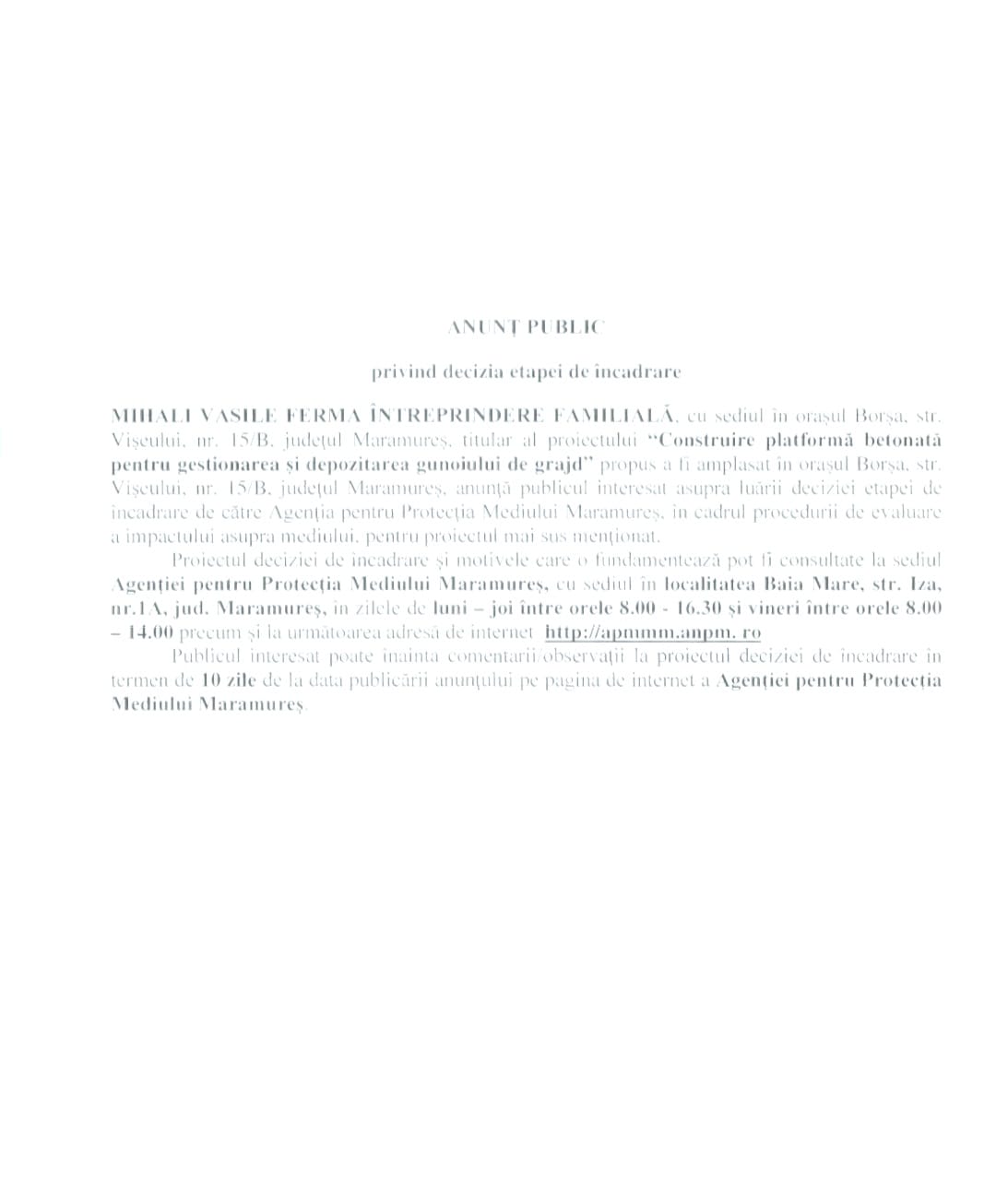 Anunț publicitar 06.01.2023