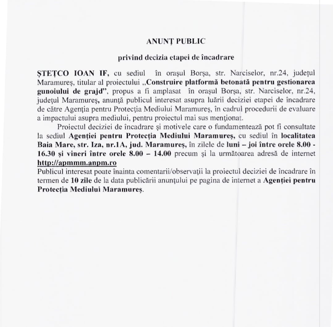 Anunț publicitar 06.01.2023