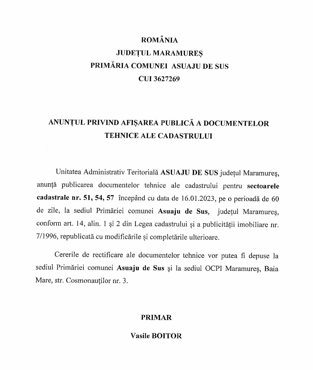 Anunț publicitar 10.01.2023