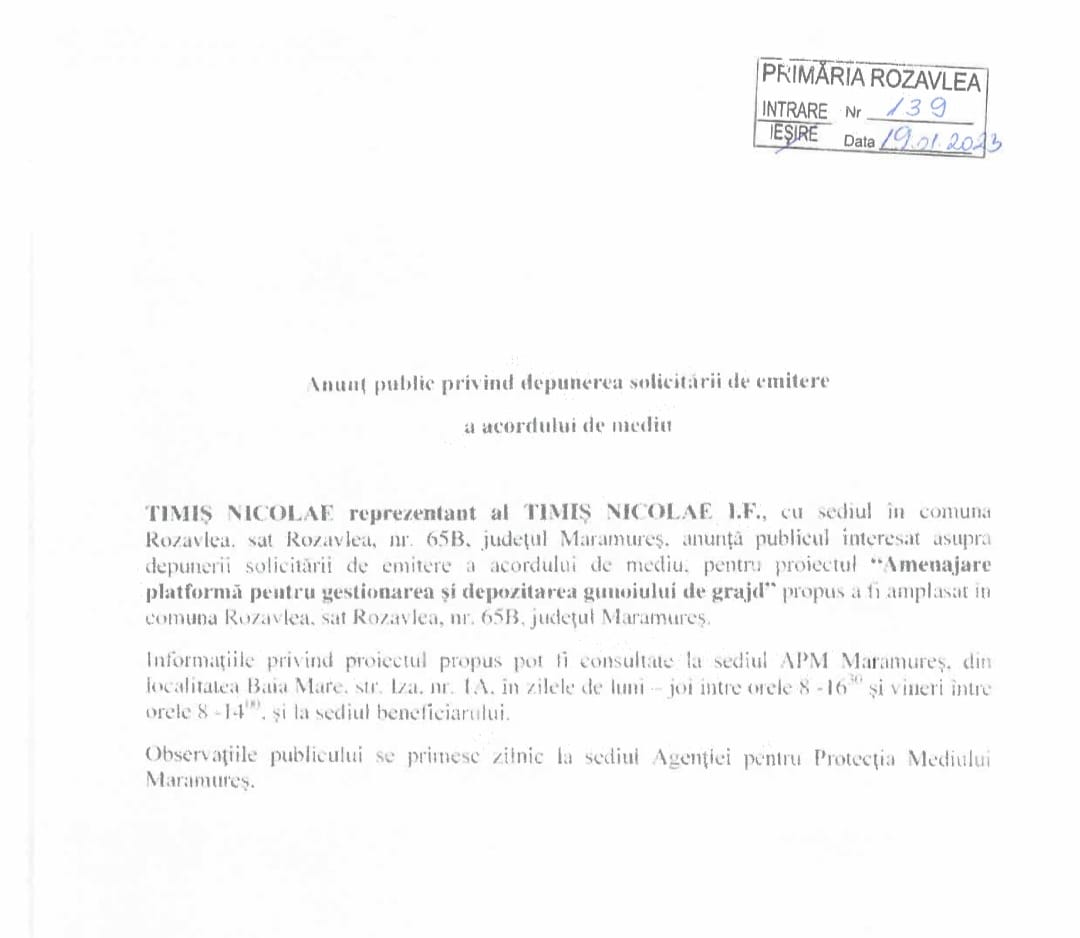 Anunț publicitar 19.01.2023