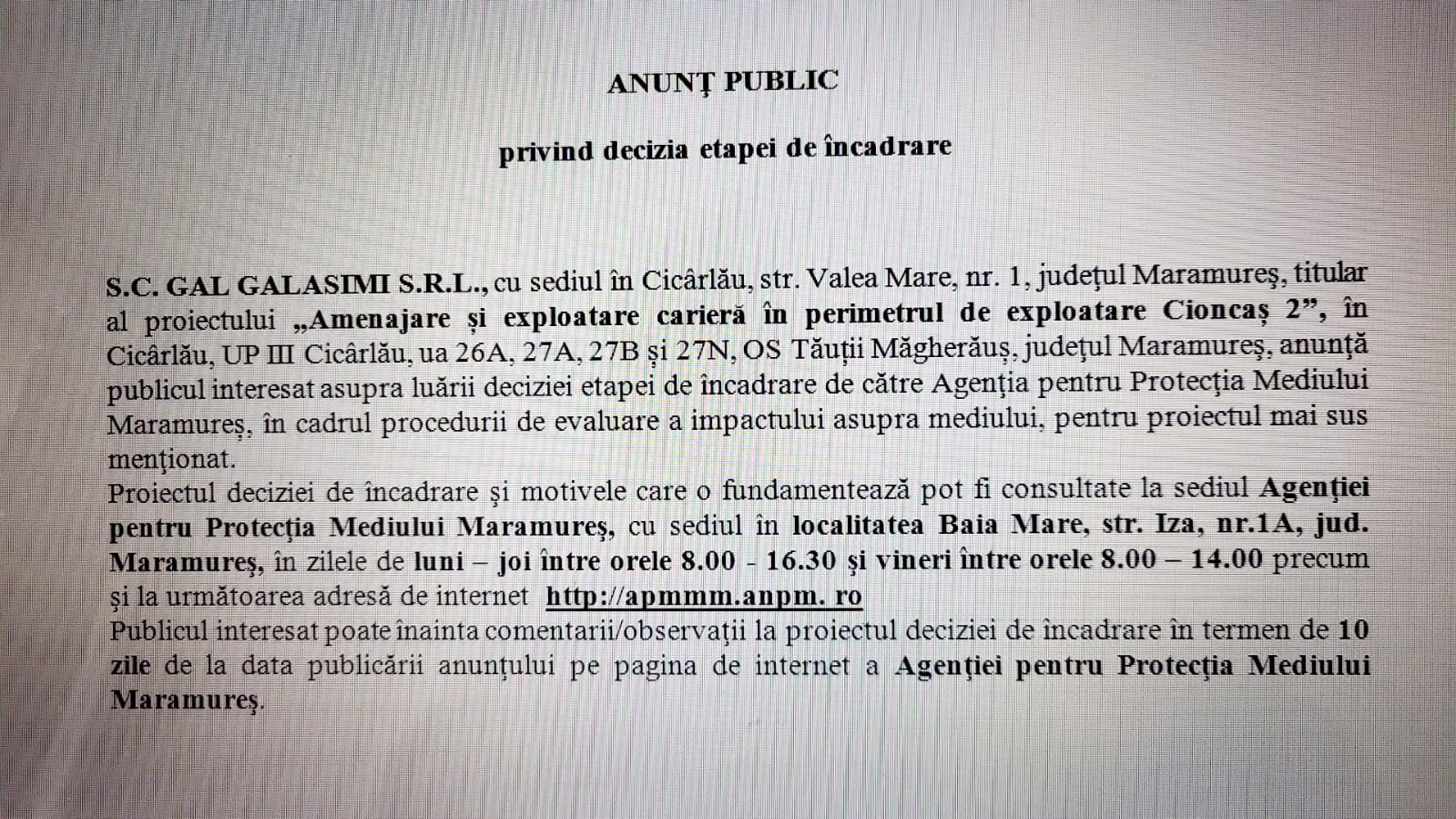Anunț publicitar 16.01.2023