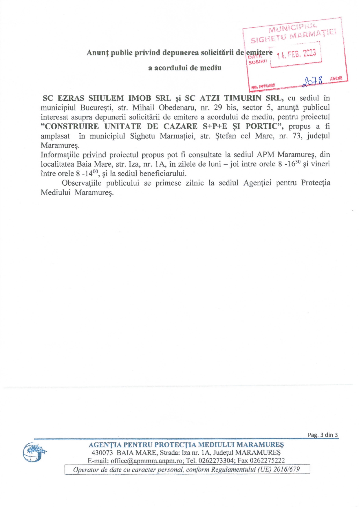 Anunț publicitar 21.02.2023