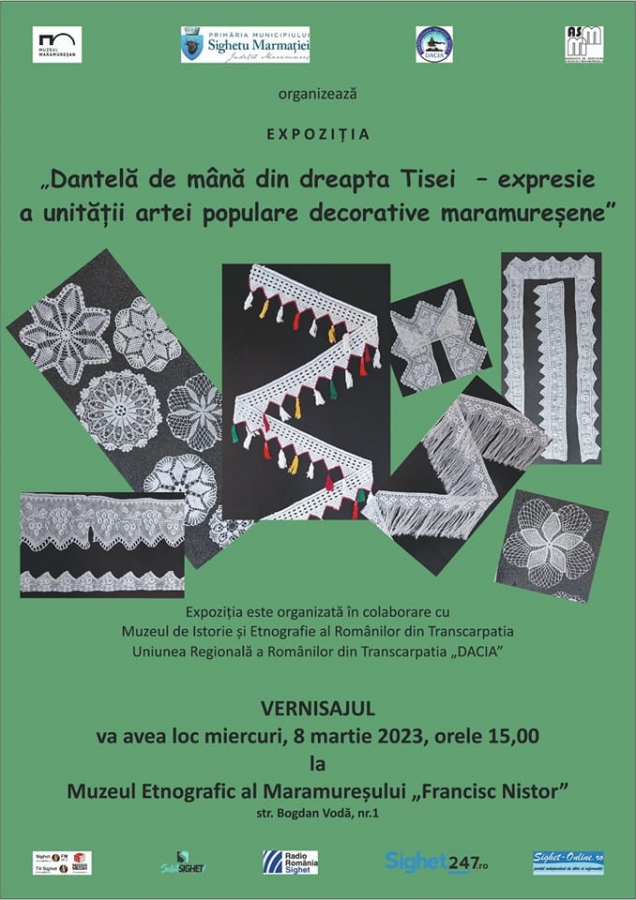 Muzeul Maramureșan vă invită să vizitați la expoziția ”Dantelă de mână din dreapta Tisei – expresie a unității artei populare decorative maramureșene”