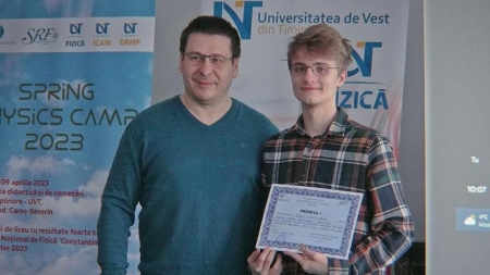 Lucacistul Norbert Geiger, punctaj maxim la Concursul Național de Fizică „Constantin Sălceanu”
