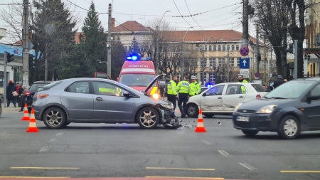 Dimineața a început cu un accident în Baia Mare