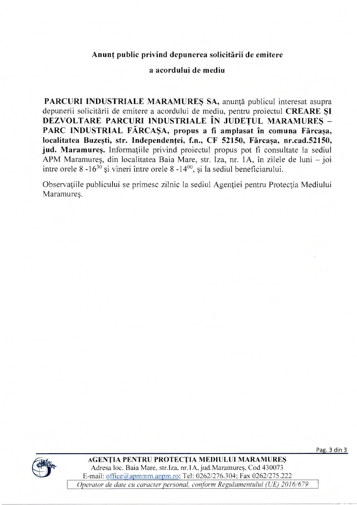 Anunț publicitar 24.05.2023