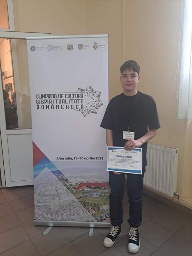 Un elev de la „Lucaciu”, premiul special la Olimpiada Națională de Cultură și Spiritualitate Românească