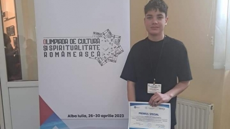 Un elev de la „Lucaciu”, premiul special la Olimpiada Națională de Cultură și Spiritualitate Românească