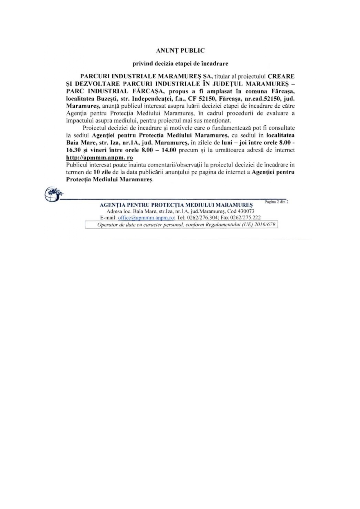 Anunț publicitar 15.06.2023