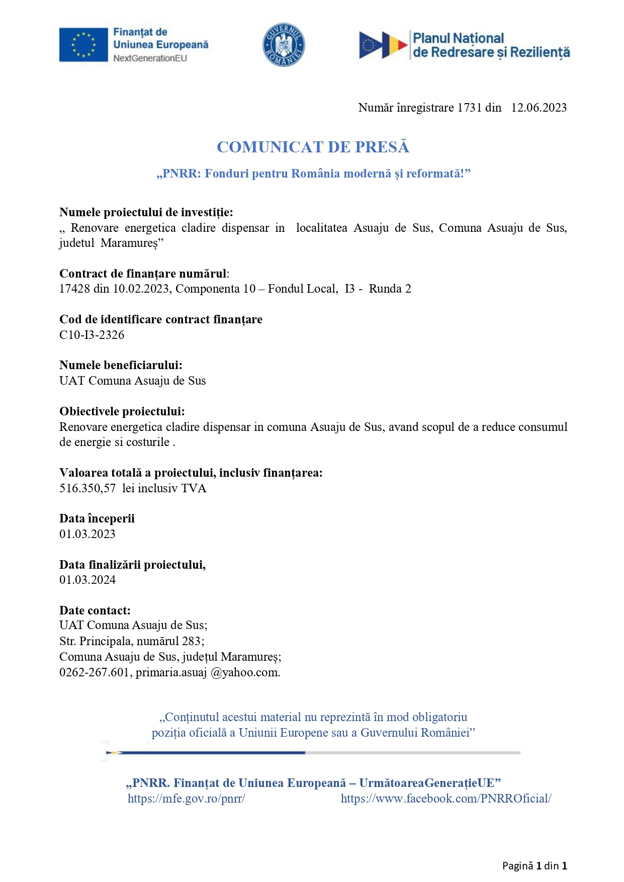 Anunț publicitar 12.06.2023