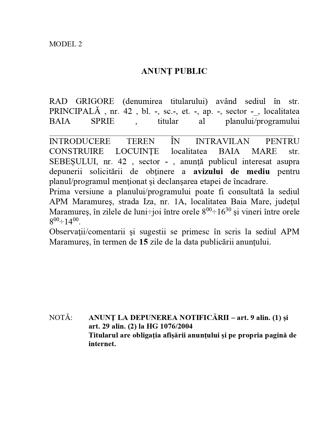 Anunț publicitar 26.06.2023