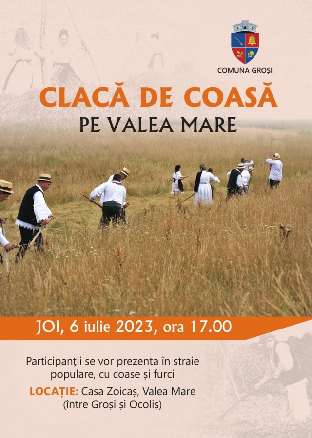 Se va face clacă de coasă în Groși