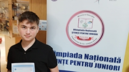 Un elev din Sighet a obținut premiul II la etapa națională a Olimpiadei „Științe pentru juniori” și calificare în lotul lărgit