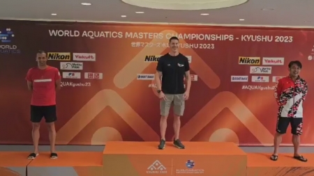 Argint pentru sportivul Ștefan Ioan Gherghel la una dintre probele Campionatului Mondial de Natație Masters din Japonia
